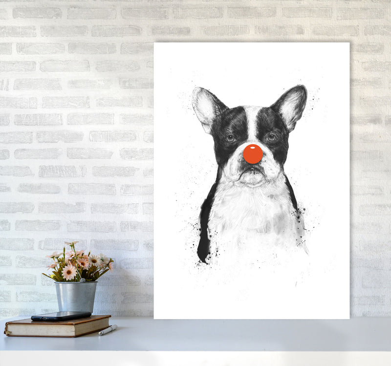 I'm Not Your Clown Bulldog Animal Art Print by Balaz Solti A1 Black Frame