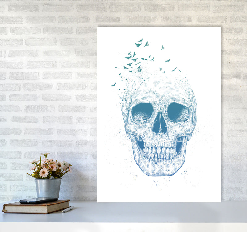 Let Them Fly Skull Gothic Art Print by Balaz Solti A1 Black Frame