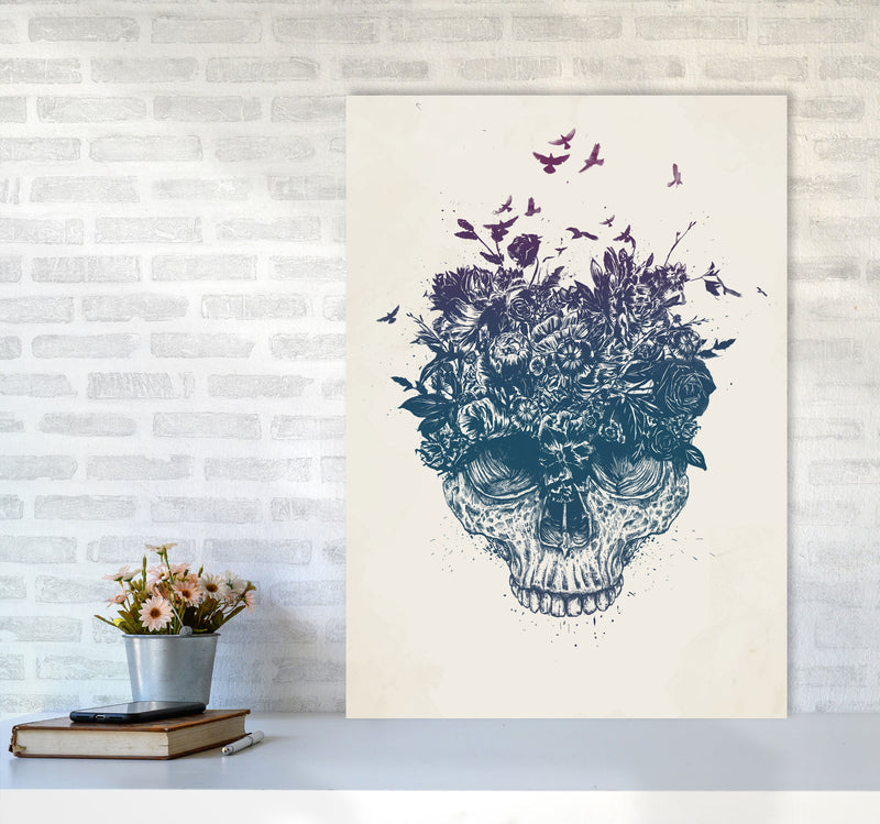 My Head Is A Jungle Skull Art Print by Balaz Solti A1 Black Frame