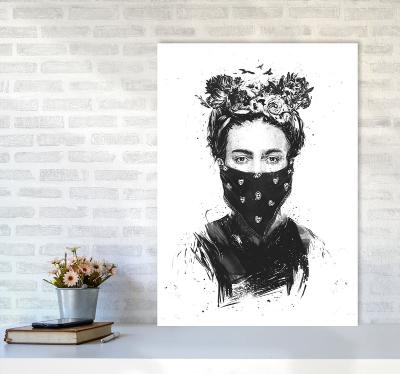 Rebel Girl Art Print by Balaz Solti A1 Black Frame