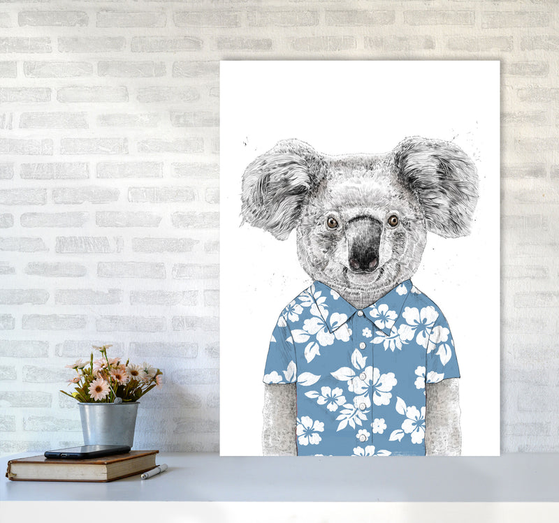 Summer Koala Blue Animal Art Print by Balaz Solti A1 Black Frame