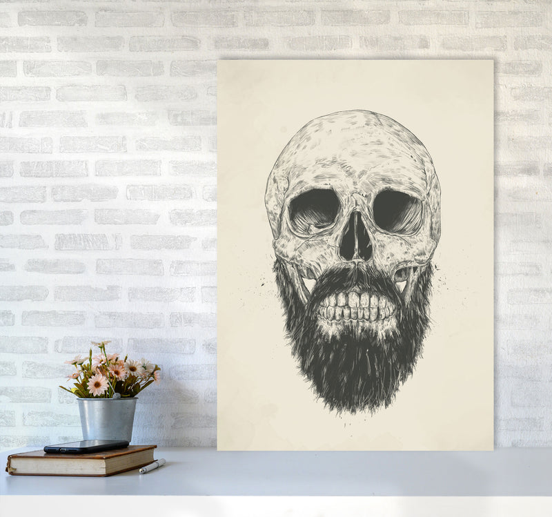 The Beards Not Dead Skull Art Print by Balaz Solti A1 Black Frame
