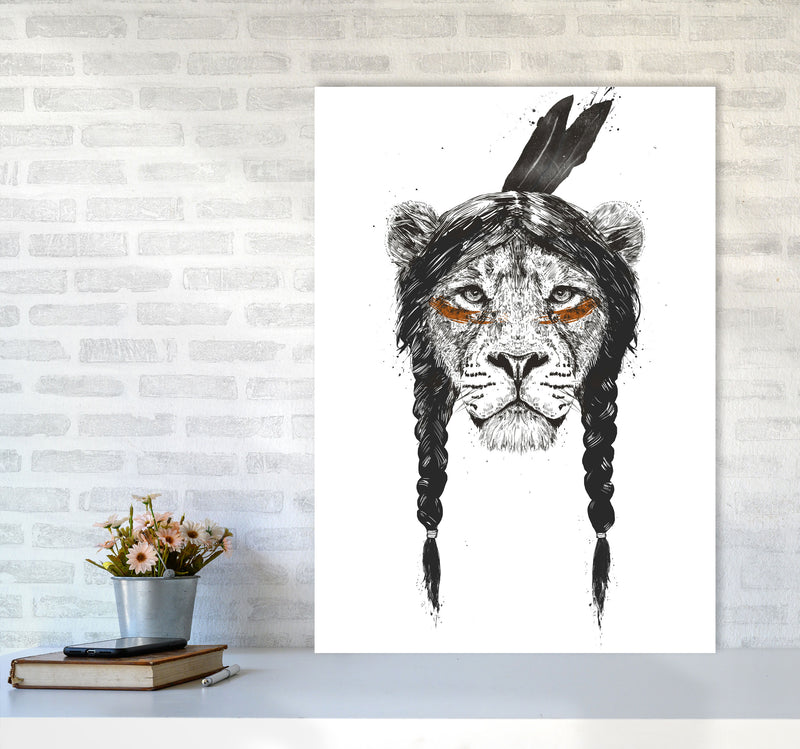 Warrior Lion Animal Art Print by Balaz Solti A1 Black Frame