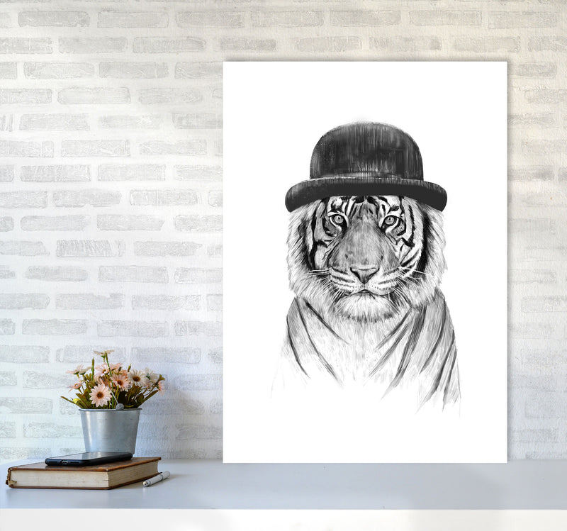 Welcome To The Jungle Tiger Animal Art Print by Balaz Solti A1 Black Frame