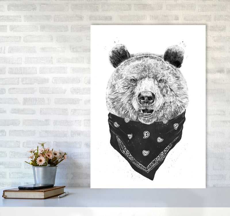 Wild Bear Animal Art Print by Balaz Solti A1 Black Frame