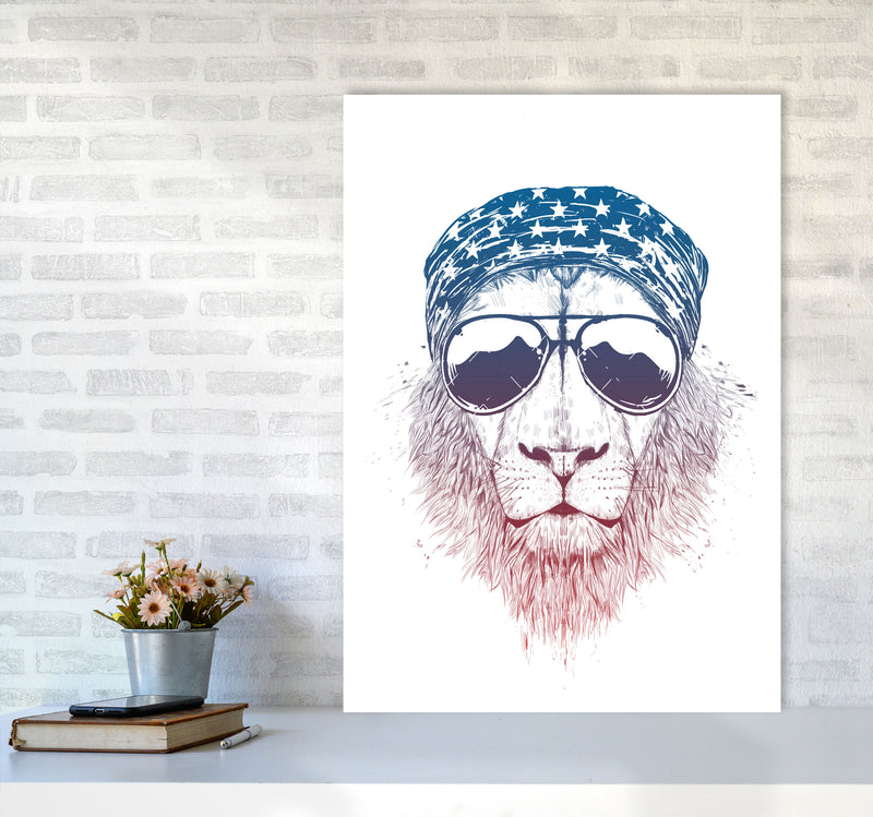 Wild Lion Colour Animal Art Print by Balaz Solti A1 Black Frame