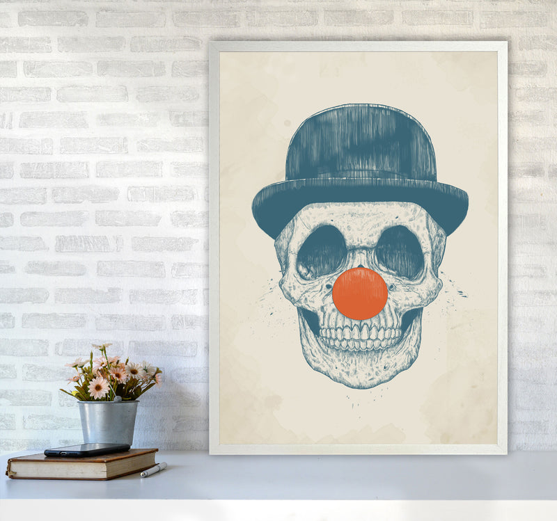 Dead Clown Skull Gothic Art Print by Balaz Solti A1 Oak Frame