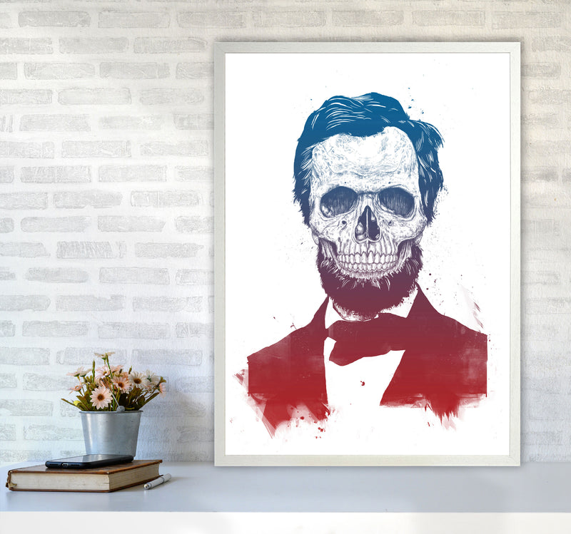 Dead Lincoln Skull Modern Art Print by Balaz Solti A1 Oak Frame