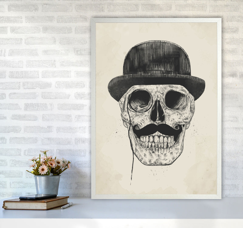 Gentlemen Never Die Skull Art Print by Balaz Solti A1 Oak Frame