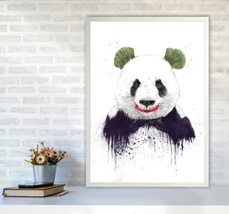 Jokerface Panda Animal Art Print by Balaz Solti A1 Oak Frame