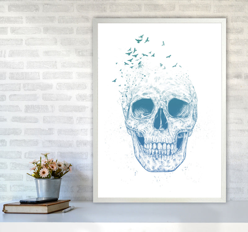 Let Them Fly Skull Gothic Art Print by Balaz Solti A1 Oak Frame