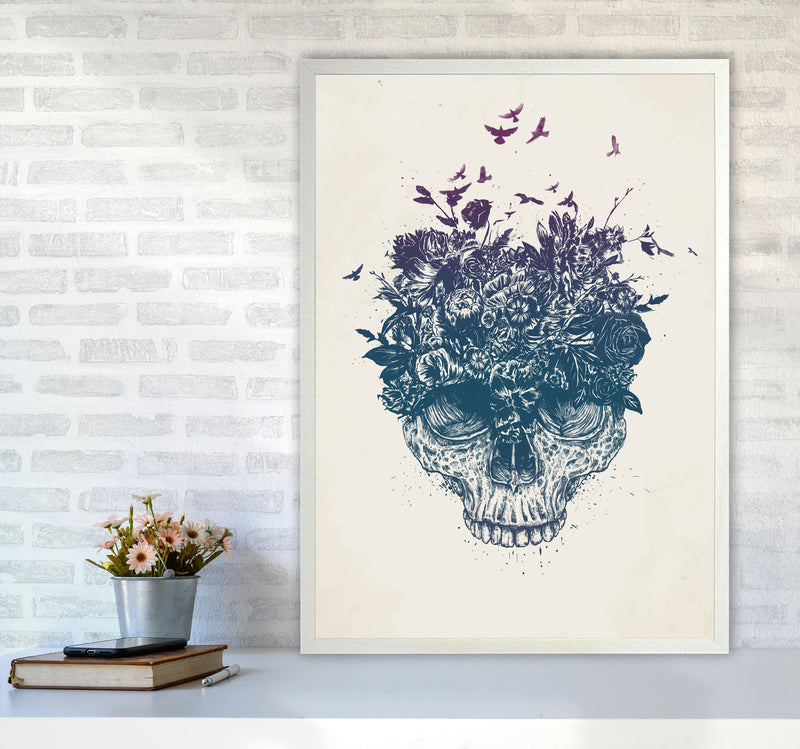 My Head Is A Jungle Skull Art Print by Balaz Solti A1 Oak Frame