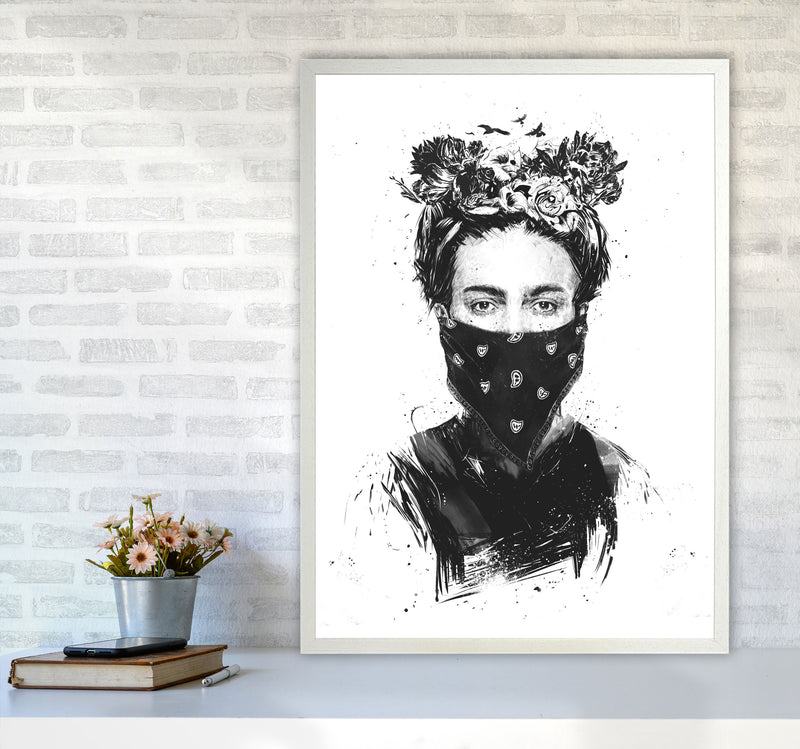 Rebel Girl Art Print by Balaz Solti A1 Oak Frame