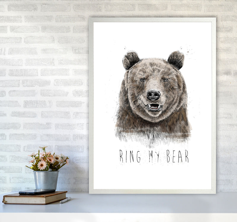 Ring My Bear Animal Art Print by Balaz Solti A1 Oak Frame