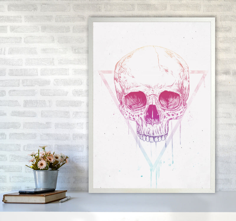 Skull In Triangle Art Print by Balaz Solti A1 Oak Frame