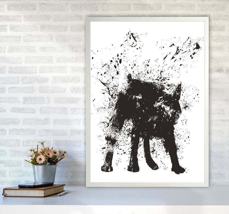 Wet Dog Animal Art Print by Balaz Solti A1 Oak Frame