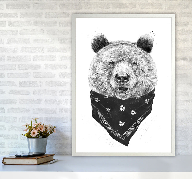 Wild Bear Animal Art Print by Balaz Solti A1 Oak Frame