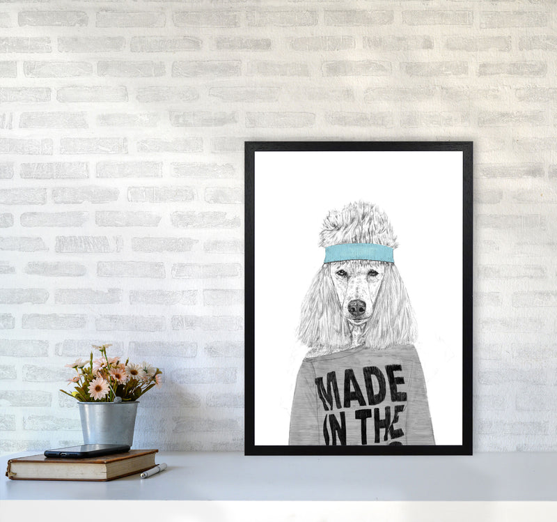80's Bitch Dog Animal Modern Art Print by Balaz Solti A2 White Frame