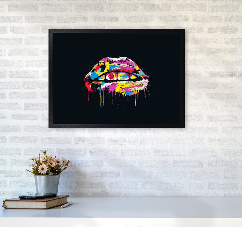 Colourful Lips Modern Art Print by Balaz Solti A2 White Frame