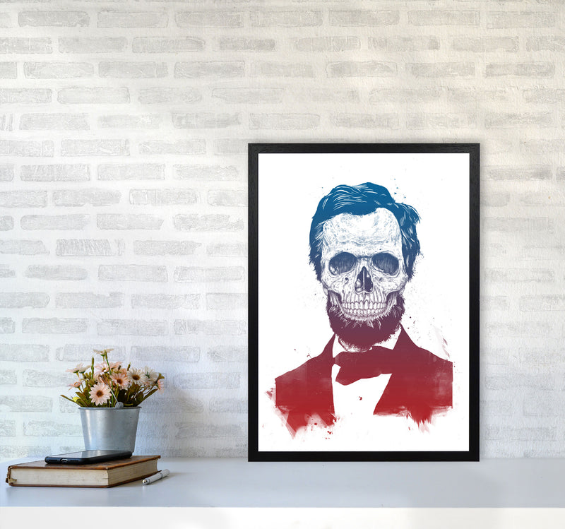 Dead Lincoln Skull Modern Art Print by Balaz Solti A2 White Frame