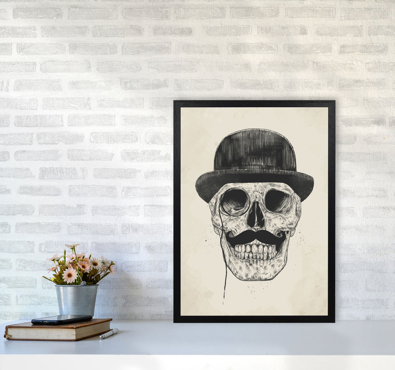 Gentlemen Never Die Skull Art Print by Balaz Solti A2 White Frame