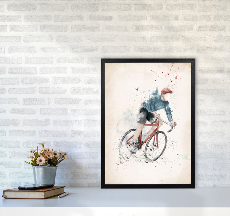 I Want To Ride My Bicycle Art Print by Balaz Solti A2 White Frame
