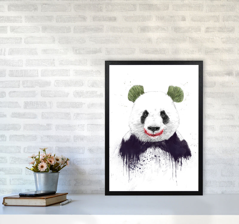 Jokerface Panda Animal Art Print by Balaz Solti A2 White Frame