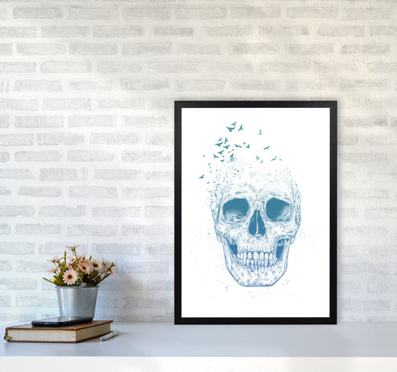 Let Them Fly Skull Gothic Art Print by Balaz Solti A2 White Frame