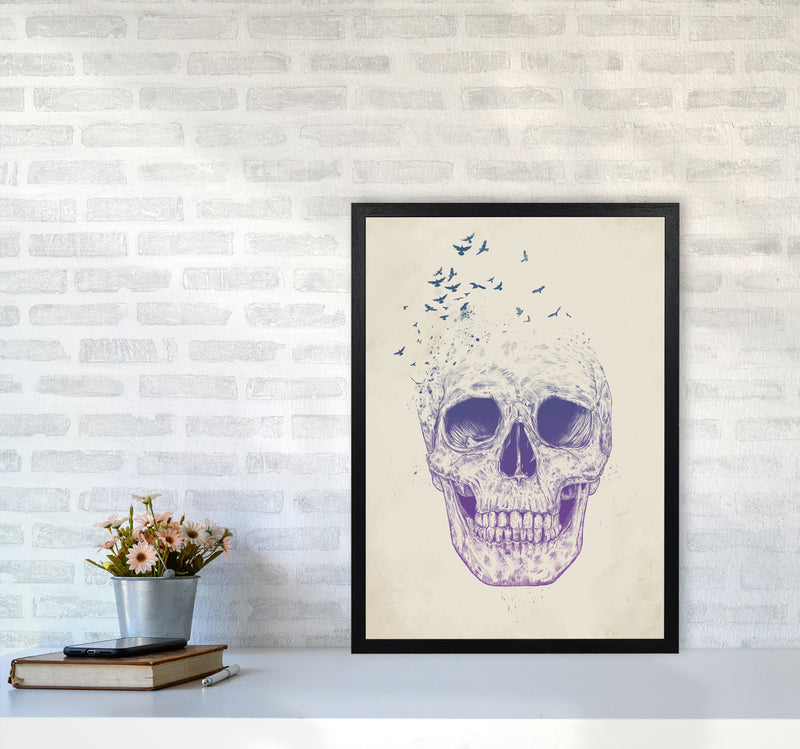 Let Them Fly Skull II Gothic Art Print by Balaz Solti A2 White Frame