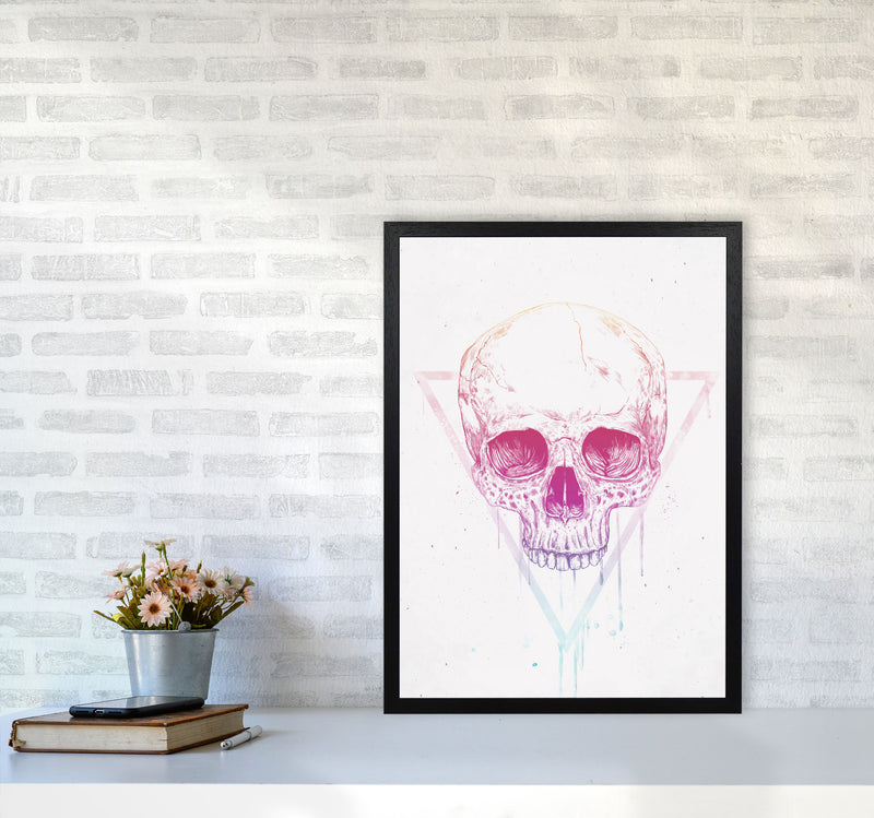 Skull In Triangle Art Print by Balaz Solti A2 White Frame