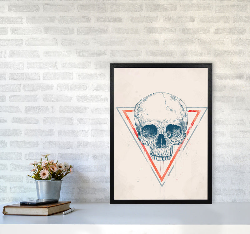 Skull In Triangles Art Print by Balaz Solti A2 White Frame