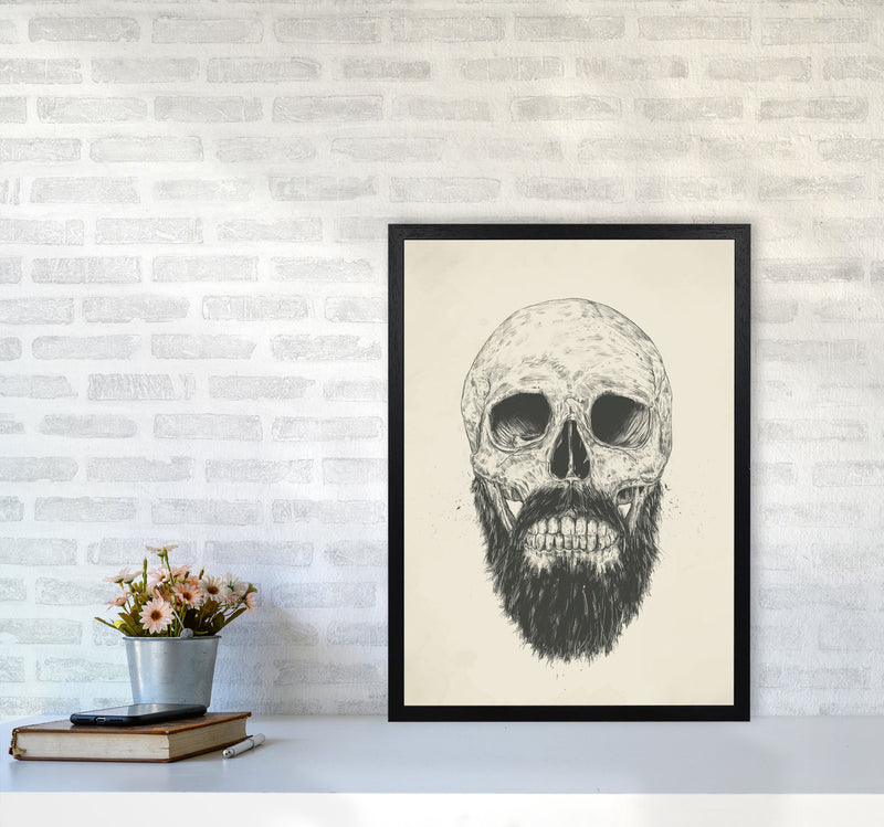 The Beards Not Dead Skull Art Print by Balaz Solti A2 White Frame