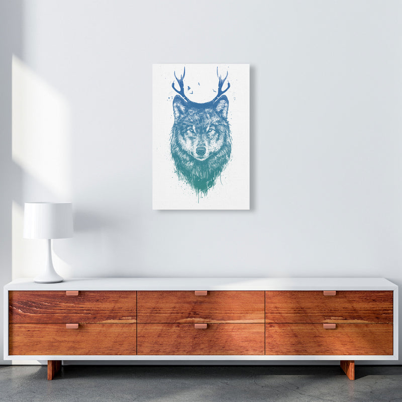 Deer Wolf Animal Art Print by Balaz Solti A2 Canvas