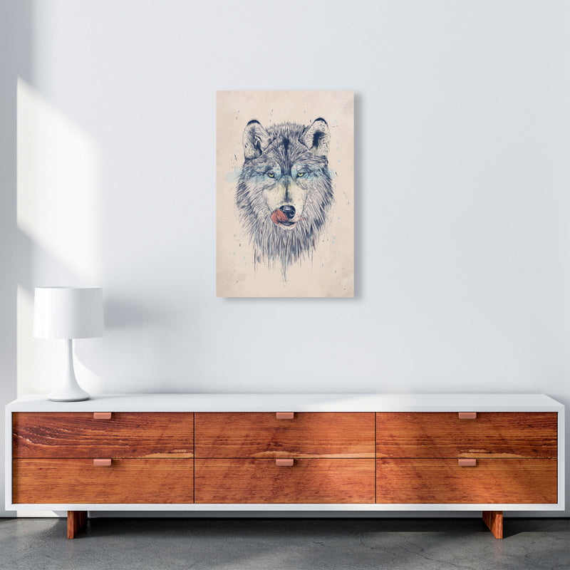 Dinner Time Wolf Animal Art Print by Balaz Solti A2 Canvas