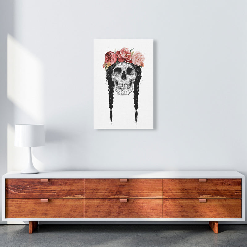 Festival Floral Skull Art Print by Balaz Solti A2 Canvas