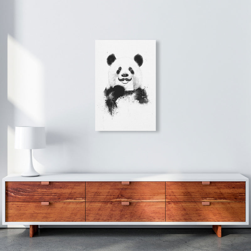 Funny Panda Animal Art Print by Balaz Solti A2 Canvas