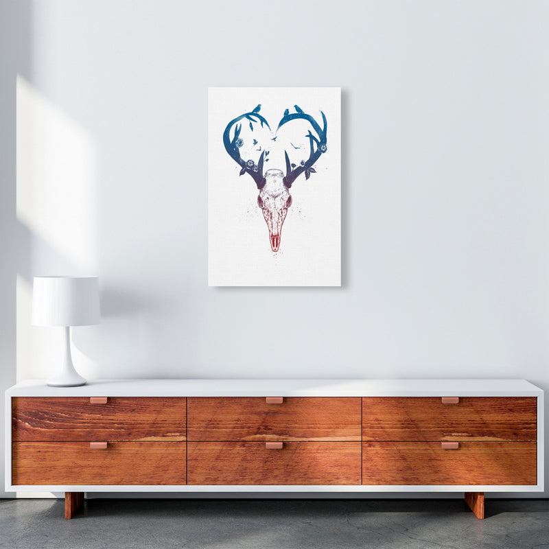 Never-ending Love Deer Skull Animal Art Print by Balaz Solti A2 Canvas