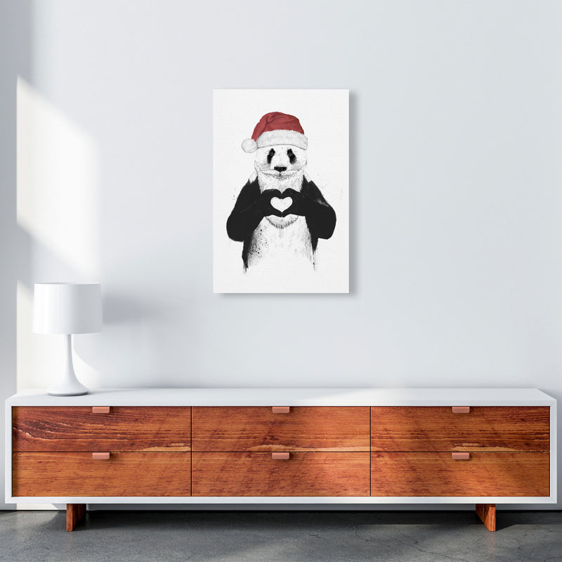 Santa Panda Animal Art Print by Balaz Solti A2 Canvas
