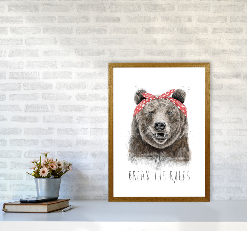 Break The Rules Grizzly Animal Art Print by Balaz Solti A2 Print Only