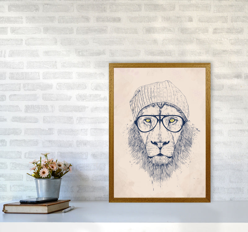 Cool Hipster Lion Animal Art Print by Balaz Solti A2 Print Only