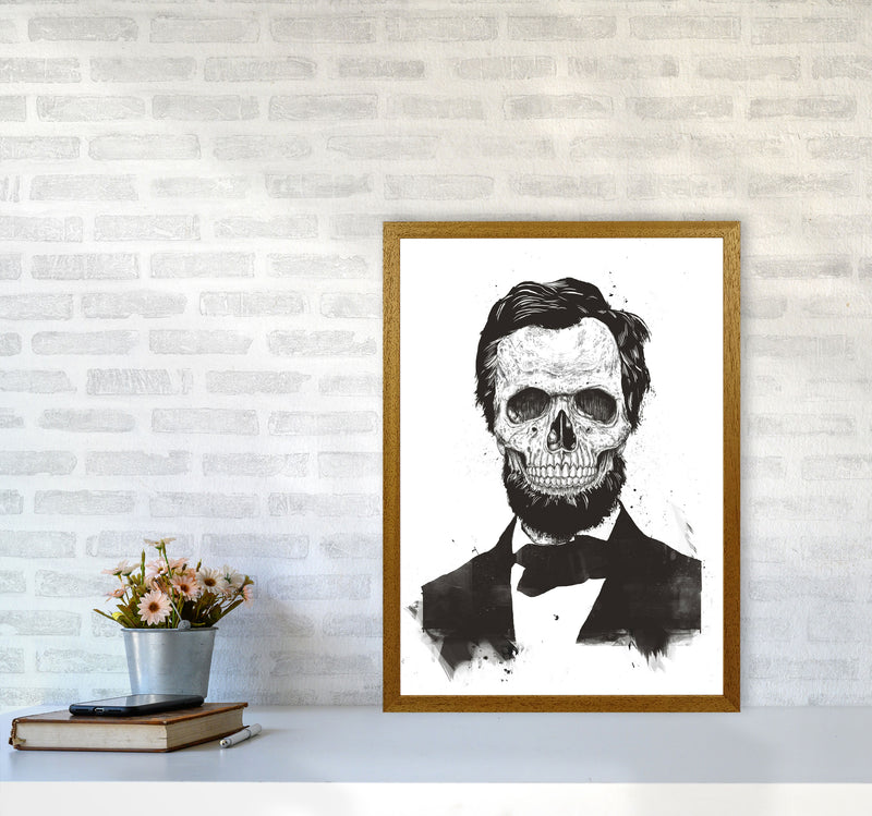 Dead Lincoln Skull B&W Modern Art Print by Balaz Solti A2 Print Only