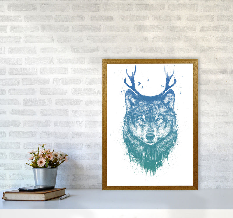 Deer Wolf Animal Art Print by Balaz Solti A2 Print Only