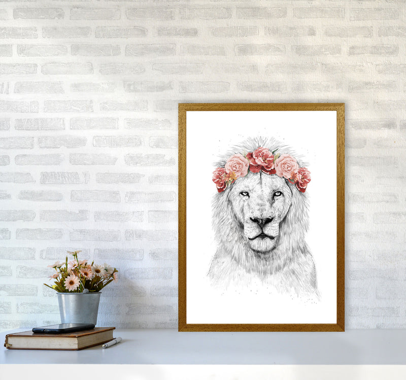 Festival Floral Lion Animal Art Print by Balaz Solti A2 Print Only