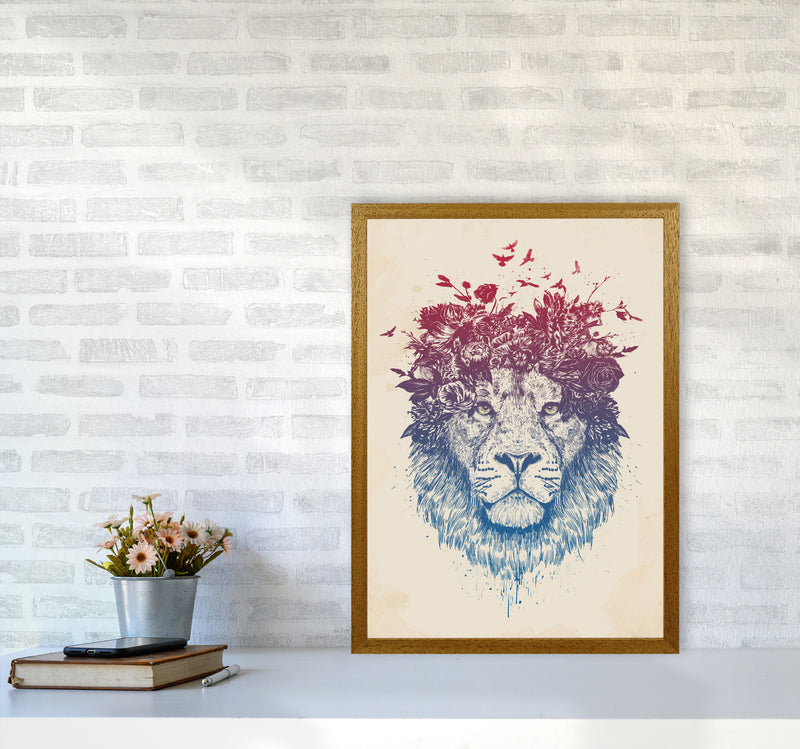 Floral Lion Animal Art Print by Balaz Solti A2 Print Only