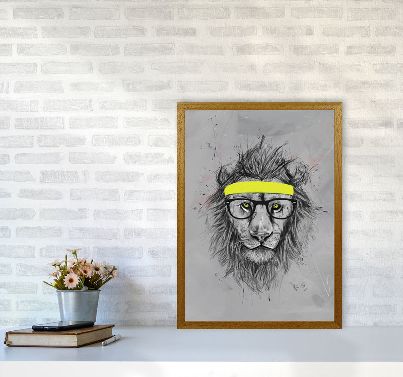 Hipster Lion Animal Art Print by Balaz Solti A2 Print Only