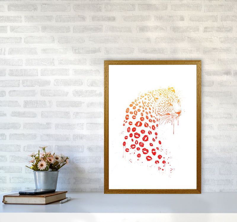 Kiss Me Leopard Animal Art Print by Balaz Solti A2 Print Only