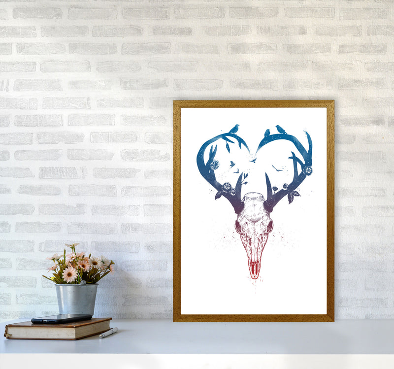 Never-ending Love Deer Skull Animal Art Print by Balaz Solti A2 Print Only