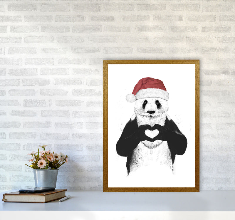 Santa Panda Animal Art Print by Balaz Solti A2 Print Only