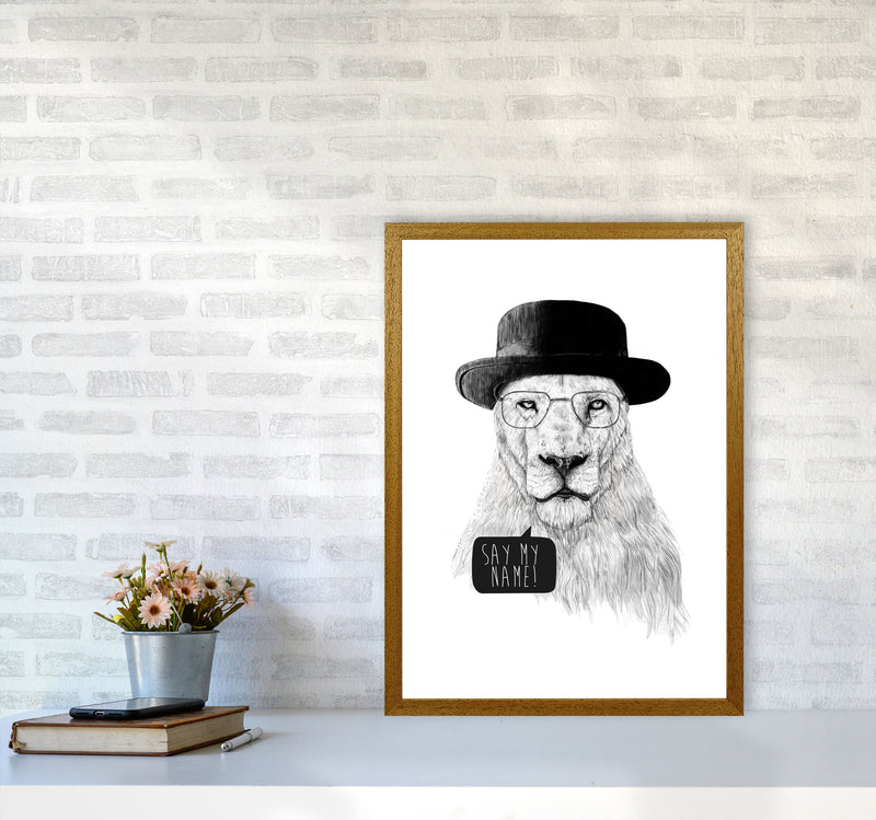 Say My name Lion Animal Art Print by Balaz Solti A2 Print Only