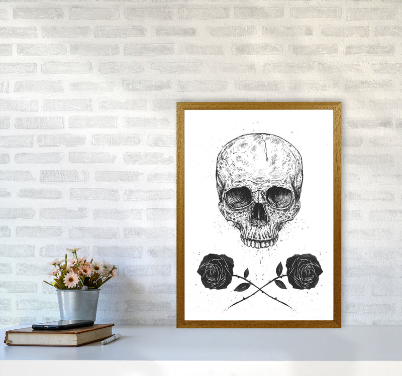 Skull And Roses Gothic Art Print by Balaz Solti A2 Print Only
